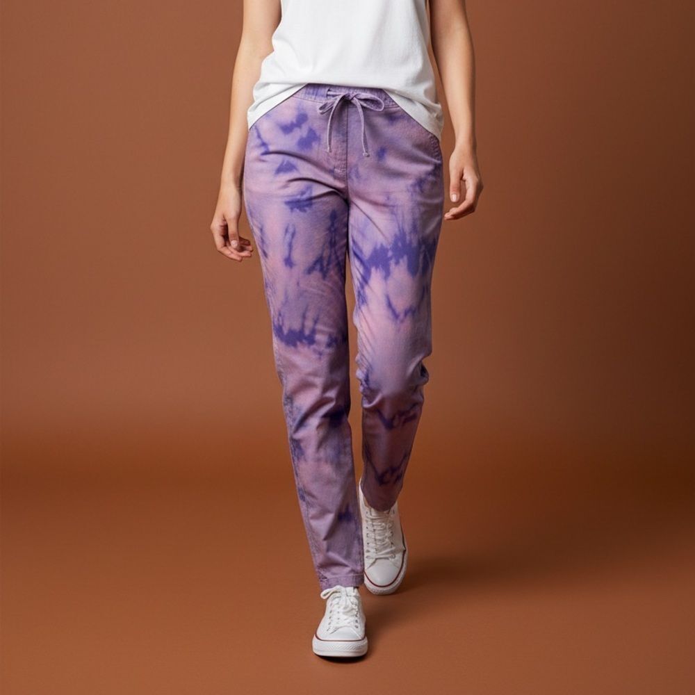 GUC Landau Unisex Purple Ombré Tie Dye Medical Scrubs Pants - Size Medium